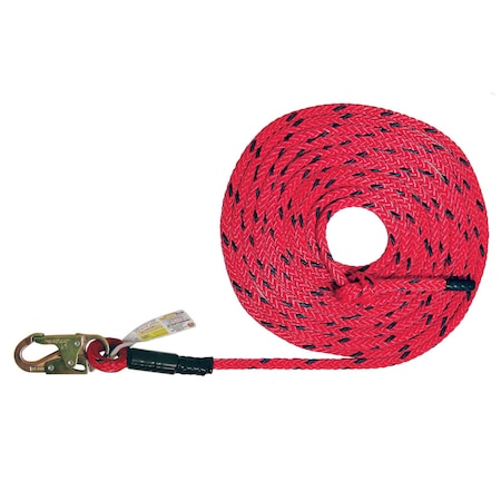 Super Anchor Safety 30ft Deluxe 5/8" 12-Strand Lifeline w/Snaphook. Retail Box 4033-30